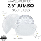 2 Pcs Silicone Golf Ball Ice Mold - 2.5” Ice Ball Maker Mold Ideal for Cocktails, Bourbon, Brandy - Perfect Ice Ball Mold Golf Gifts For Men
