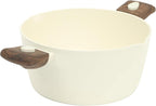 Oster SmartHandle Advance 18-Piece Ceramic Nonstick Cookware Set – Matte Linen Finish, Induction, Detachable Handles, Oven & Dishwasher Safe Pots Pans, w/Utensils & Pan Protectors