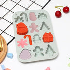 Christmas Chocolate Molds 3pcs Silicone Candy Molds Santa Claus Cane Christmas Tree Gingerbread Molds for Ice Cube Jelly Crayon Gummy Cupcake Decoration