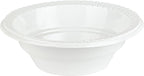 PLASTICPRO 12 ounce Round Plastic Bowls Microwaveable, Disposable, White, Dinnerware 400 Count