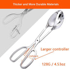 Kitchen Tongs for Cooking for Buffet Party Catering - Stainless Steel Salad Tongs for Food Bread Cake Bake Dessert, 10-Inch Serving Tongs for Grill, Steak, Barbecue, Scissor Design (1 Pack)