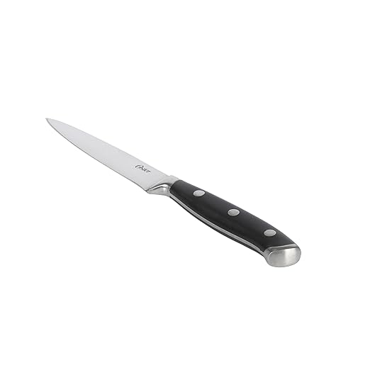 Oster Ginley 3 Piece High Carbon Stainless Steel Cutlery Set w/ABS Triple Riveted Forged Handle (Chef, Utility, Pairing Knife)