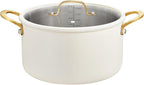 BEZIA 6 QT Stainless Steel Stockpot with Lid, Casserole with Lid, Soup Pot with Sturdy Handle, Even Heat Distribution, Induction Cooking Pot for All Stoves, Ideal for Soups & Stews