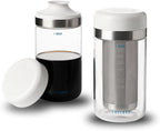 Cold Brew Coffee Maker Set (Brewer & Carafe), Up to 12 Servings of Concentrate, Reusable Stainless Steel Dual Filter, Durable Borosilicate Glass & Spill-Proof Pouring Spout, 16.9 fl oz / 500ml