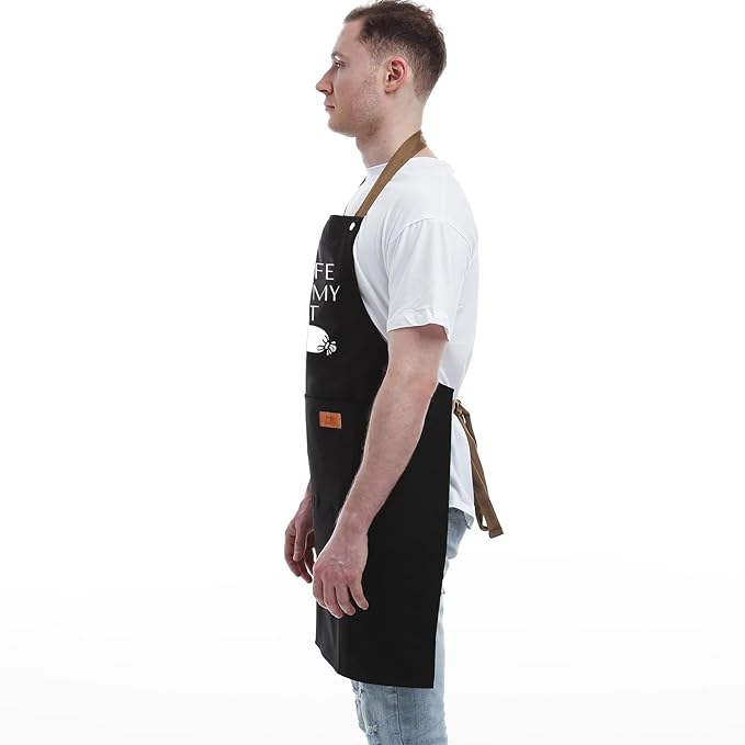 REHAVE Funny Gifts for Men Apron - Dad Gifts - Husband Gift from Wife - Father's Day, Birthday Naughty Gift for Men, Male Friends, Boyfriend, Guy, Chef, Him, Coworker - BBQ Cooking Grilling Aprons