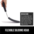 GORILLA GRIP Patented BPA-Free Non-Scratch Spatula, 2 Pack, Heat Resistant Flexible Silicone Head for Nonstick Cooking Pans, Soft Rubber Handle, Kitchen Spatulas for Flipping Eggs, Pancakes, Black