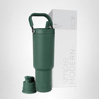 Simple Modern Trek Pivot | 40oz Flip Straw Tumbler with Handle | Water Bottle & Boot | Interchangeable Straw & Chug Lids | Insulated Stainless Steel Jug | Gym Sports Outdoors | Forest