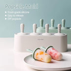 Popsicle Mold Set 4 Pieces Homemade Silicone Popsicle Maker Easy Release Ice Cream Molds Reusable DIY Pop Molds (Green, IcyClassic Pops)