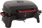 Megamaster 820-0065C 1 Burner Portable Gas Grill for Camping, Outdoor Cooking , Outdoor Kitchen, Patio, Garden, Barbecue with Two Foldable legs, Red + Black