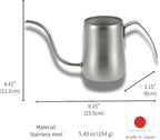 Gooseneck Kettle [ Made in Japan ] 14.5 oz - Stainless Steel Pour Over Coffee Pot
