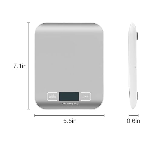 Digital Shipping Scale,Stainless Steel Panel, Accurate 5kg/1g Portable Postal Scale for Packages, Small Business,Kitchen, Food, Handmade, Liquids, and Boutique (Silver)