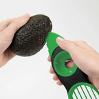 3-in-1 Avocado Slicer, Cutter & Peeler - Multi-Functional Knife Fruit & Vegetable Kitchen Tool, Scooper Pit Remover (Green-Black)