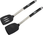 Premium Silicone Spatula Set (2-Piece) – High Heat-Resistant, Non-Slip Grip – Baking, Cooking, Mixing – BPA-Free, Great Gift for Home Chefs,