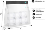 Samuelworld Large Silicone Ice Cube Tray Molds, 3-Pack, Big 2 Inch Cubes - Food Grade, Flexible, 8 Cavity Easy Release Slow Melting Ice for Whiskey, Cocktails, Gifts & Christmas - Black（Ice Bag）