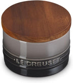 Le Creuset Signature Salt Cellar and Storage Canister with Wood Lid, 7 oz., Oyster