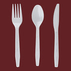 Party Bargains White Plastic Cutlery 2160 pcs: 1080 Forks, 720 Spoons, 360 Knives. Argyle Design, Heavy Duty & Solid Disposable Silverware Utensils Combo Pack Set for Weddings, Buffets, Luncheons