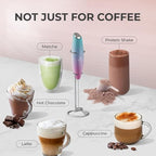 Zulay Kitchen Powerful Milk Frother Wand With 4 AA Duracell Batteries - Ultra Fast Handheld Drink Mixer - Electric Whisk Foam Maker for Coffee, Lattes, Cappuccino, Matcha & Creamer