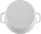 STAUB Cast Iron Dutch Oven 5.5-qt Round Cocotte, Made in France, Serves 5-6, White