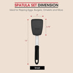 Unicook Flexible Silicone Spatula, Turner, 600F Heat Resistant, Ideal for Flipping Eggs, Burgers, Crepes and More, Small