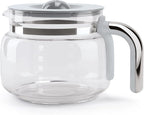 Smeg 50's Retro Style Aesthetic Drip Coffee Machine with 10 Cup Glass Carafe, Auto Start Feature, Keep Warm Plate, and Two Coffee Strength Settings (Brushed Stainless Steel)