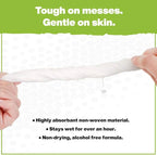 Crocodile Cloth Grill - 80 (15" x 10") Plant-based Cleaning Wipes. Safe on Skin & Multiple Surfaces. Infused with Aloe & Vitamin E. Large, Pre-Moistened & Absorbent.