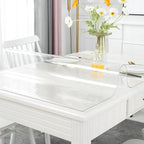 Warmstar Clear Table Cover Protector 44 x 78 Inch,1.5mm Thick Plastic Table Cover Rectangle,PVC Clear Table Protector,Desk Protector Mat for Kitchen, Dresser, Writing Desk，Dining Room Table