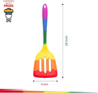 Cooking With Pride Non-Stick Slotted Turner, Heat-Safe Silicone With Iron Core, 12-Inch
