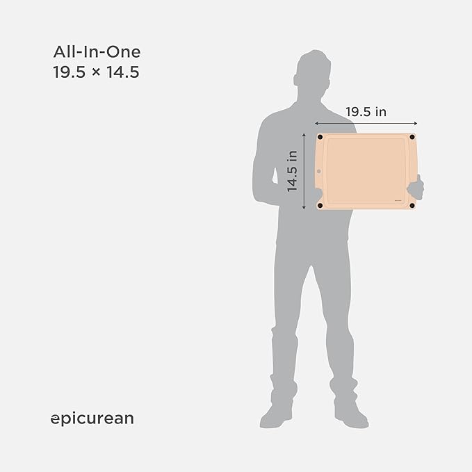 Epicurean All-in-One 19.5" × 14.5" Cutting Board in Natural