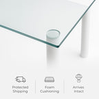 Fab Glass and Mirror Tempered Glass Table Top 36x72 Inch Rectangle 1/4" Thick Clear Furniture Protector with Flat Polish Edge Eased Corners for Coffee Dining Tables Desks