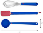 Great Jones Tool Family – 3-Piece Large Kitchen Utensil Set (Whisk, Tongs, Spoon) | BPA & BPS-Free, Heat-Resistant Cookware | Ergonomic Design & Dishwasher-Safe (Blueberry)