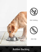 Pet Feeding Mat-Absorbent Dog Mat for Food and Water Bowl-No Stains Quick Dry Water Dispenser Mat-Dog Accessories Pet Supplies-Bowl for Messy Drinkers（FRAMEDOGS,23"x34"