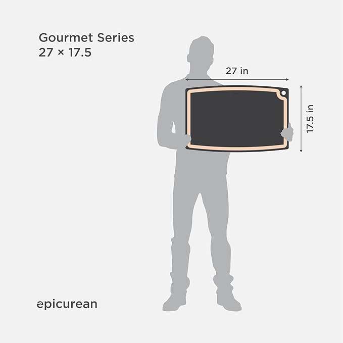 Epicurean Gourmet Series Cutting Board with Juice Groove, 27-Inch by 17.5-Inch, Slate/Natural