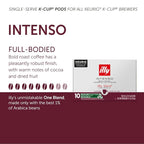 Illy Coffee K Cups - Pods For Keurig Machines – Intenso Dark Roast – Notes of Cocoa & Dried Fruit - Bold, Flavorful & Full-Bodied Flavor - No Preservatives – 20 Count, 4 Pack