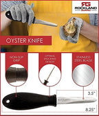 Rockland Guard Oyster Shucking Knife - Oyster Knife Shucker for Opening Clams, Scallops, Shellfish - Stainless Steel Blade, Non-Slip Ergonomic Handle - Kitchen Tool for Chefs, Cooks - Set of 2 Knives