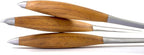 Schmidt Brothers - BBQ Bonded Teak 4 Piece Grilling Accessory Set, Full-Forged Stainless Steel Grilling Utensils Including Spatula, Fork, Basting Brush, and Tongs with All Wood Handles