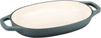 Enameled Cast Iron Oval Dutch Oven Pot with Lid, Dutch Oven for Sourdough Bread Baking, Oval Bread Pan, 5qt, Slateblue