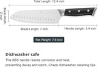 7 Inch Santoku Knife Sharp Knife Home Cooking Chef Gifts for Women Men: Sharp Kitchen Knife Ultra-Smooth Cutting Experience,All-Around Performance 50Cr15Mov Stainless Steel,Ergonomic Black Handle
