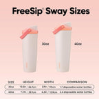Owala FreeSip Sway Insulated Stainless Steel Water Bottle with Two-Way Spout, Built-In Straw and Bucket Handle, Made for Travel, School, and Sports, 30oz, BPA Free, Leak Proof, Sparkling Sherbet