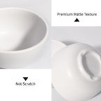 TP 10 Ounce Bowl Set of 6, 4.5" Melamine Small Bowls for Appetizer Snacks Ice Cream Dipping Sauce Side Dish, Unbreakbale and Lightweight, White
