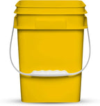House Naturals 4 Gallon Square Food Grade Bucket Pail with Plastic Handles and Lid (Pack of 3) Made in USA containers (Yellow)