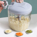 Food Chopper,Garlic Chopper with Container,Vegetable Kitchen Cutter,Pull String Hand Manual Food Processor Sharp Blades Mincer Shredder for Cutting Onions Chili Ginger Seasoning (Green, 500ml)