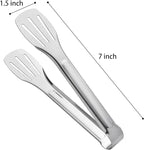 Serving Tong Kitchen Tongs,Buffet Tongs, Stainless Steel Food Tong Serving Tong,small tongs 6 Pack (7 Inch)