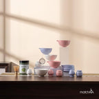 6 Pcs Matcha Set - Ceramic Bowl with Spout, Matcha Whisk with Holder, Tea Powder Canister, Sifter and Spoon, Complete Kit for Traditional Matcha, Modern Lattes, and Tea Ceremonies (White)