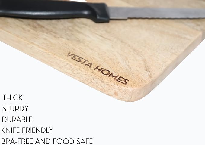 Vesta Homes Wooden Cutting/Chopping/Serving Board, Platter for Vegetables, Cheese and Charcuterie | Mango Wood | 11 * 8 Inches | Handcrafted in India