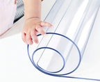 Wadrac Clear Table Protector Plastic Table Cloths PVC Night Stand Table Cover Mat Office Desk Mat Shelf Surface Protection Crystal Children Painting Cover Pad Transprent Rectangular 34x60 inch