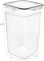 Extra Large 7qt / 6.5L/220oz Tall Food Storage Containers, WIDE & DEEP, 4-Piece Plastic Airtight Kitchen Pantry Storage Containers for Flour, Sugar, with 4 Measuring Cups,20 Labels