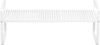 iPEGTOP 2 Pack Large Expandable Cabinet Storage Shelf, Heavy Duty Stackable Steel Metal Spice Rack Adjustable Height Home Office Pantry Garage Shelves for Counter Kitchen Organization, White