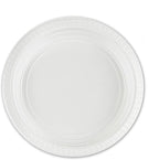 PLASTICPRO 7'' inch Round Plastic Plates Microwaveable, Disposable, White, Dinnerware 400 Count