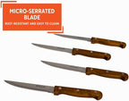 IMUSA 4pc Stainless Steel Steak Knife Set with Wood Handle
