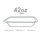 Vegware Compostable 42oz Molded Fiber To Go Containers, Case of 600, Nourish, No-Added PFAS, Reuseable, Bagasse, Meal Prep Food Storage, Suitable for Hot or Cold Food, Choice of Size 5 Lids & bases